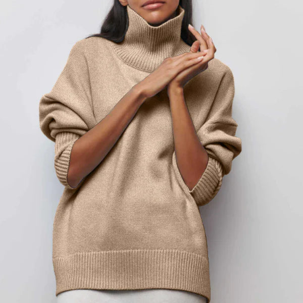 Olive | Knitted Turtleneck Sweater Made with Soft Fabric