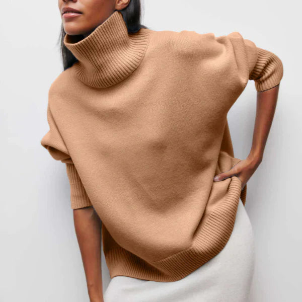 Olive | Knitted Turtleneck Sweater Made with Soft Fabric