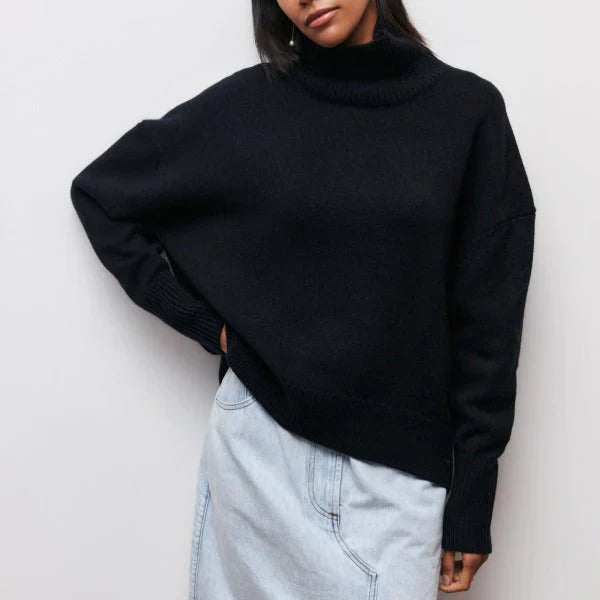 Olive | Knitted Turtleneck Sweater Made with Soft Fabric